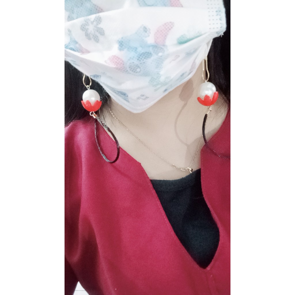 Kalung Strap Masker / Chain Strap Mask Kalung masker Mutiara Strap Mask Korea gantungan masker hijab