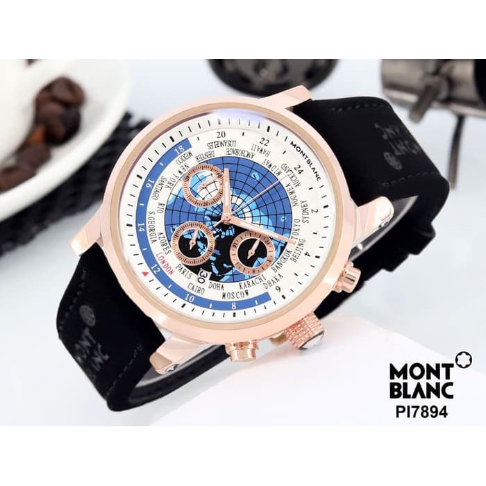 Jam Tangan Pria Montblanc Chrono On 02 Leather Black