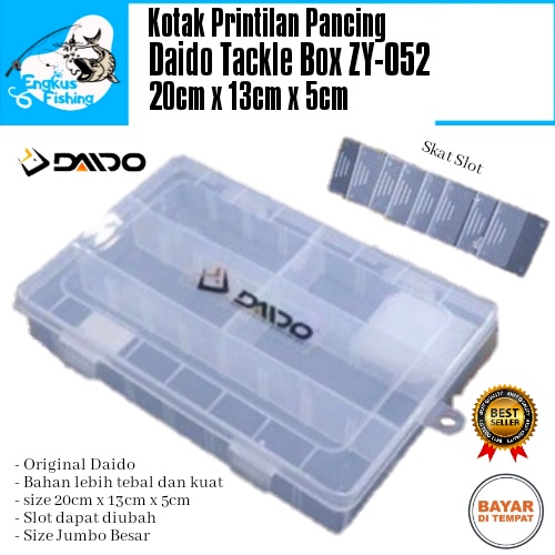 Kotak Kail Pancing Daido Tackle Box ZY-059, ZY-052, ZY-014 &amp; ZY-053 Banyak Slot Berkualitas Murah - Engkus Fishing