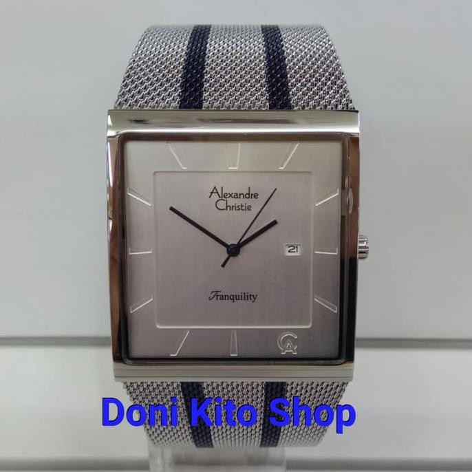 Jam Tangan Pria Original Alexander Cristie AC8333 Silver Blue