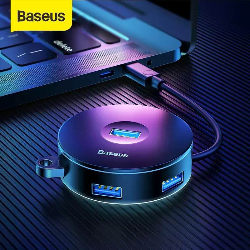 Baseus Round Box USB HUB Type C Male to USB Female Adapter Adaptor Original Kabel Converter Ori