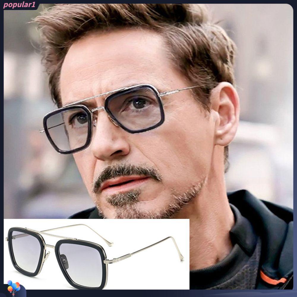 [POPULAR] Vintage Tony Stark Sunglasses Fashion Spider-Man Sun Glasses Iron Man Sun Glasses Luxury Metal Frame Square Eyewear Eyeglasses for Men Women