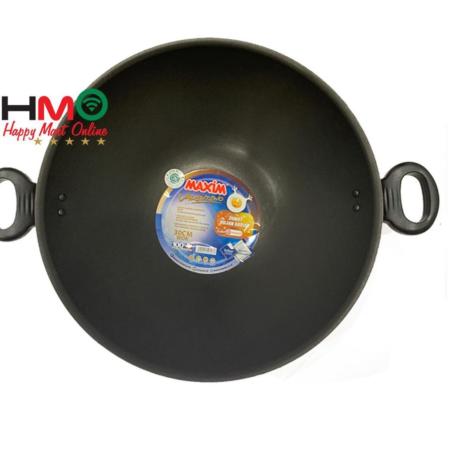 Panci Wajan Goreng Teflon Anti Lengket Wajan Kuping Maxim Valentino Wok 30 Cm Wok T89k