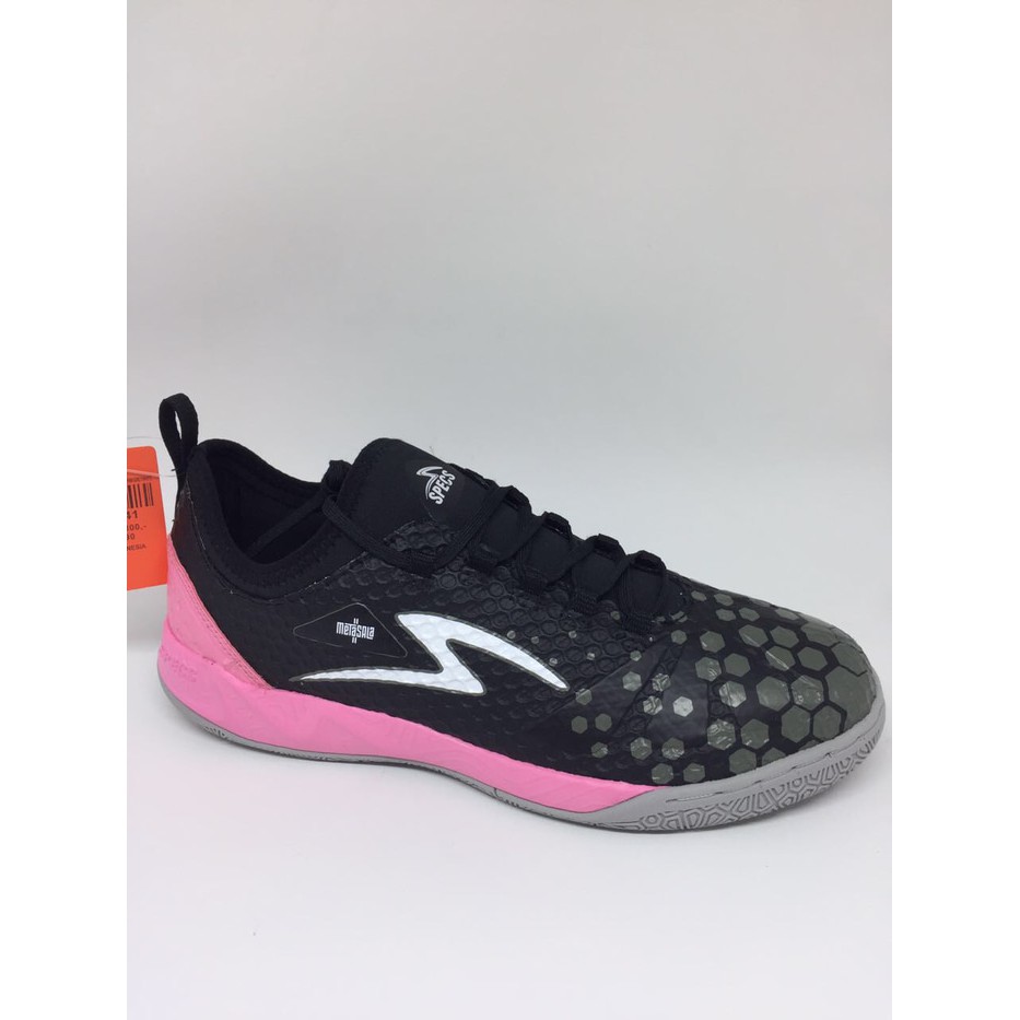 Sepatu futsal specs original Metasala Knight black/dark granite/pink