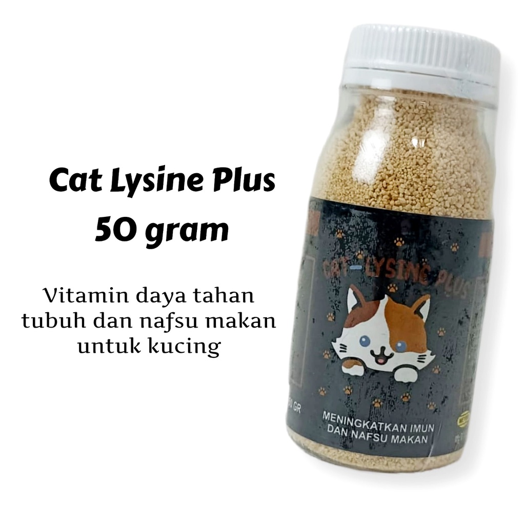 CAT LYSINE Plus 50gr / Vitamin Nafsu Makan / Daya Tahan Tubuh Kucing Murah