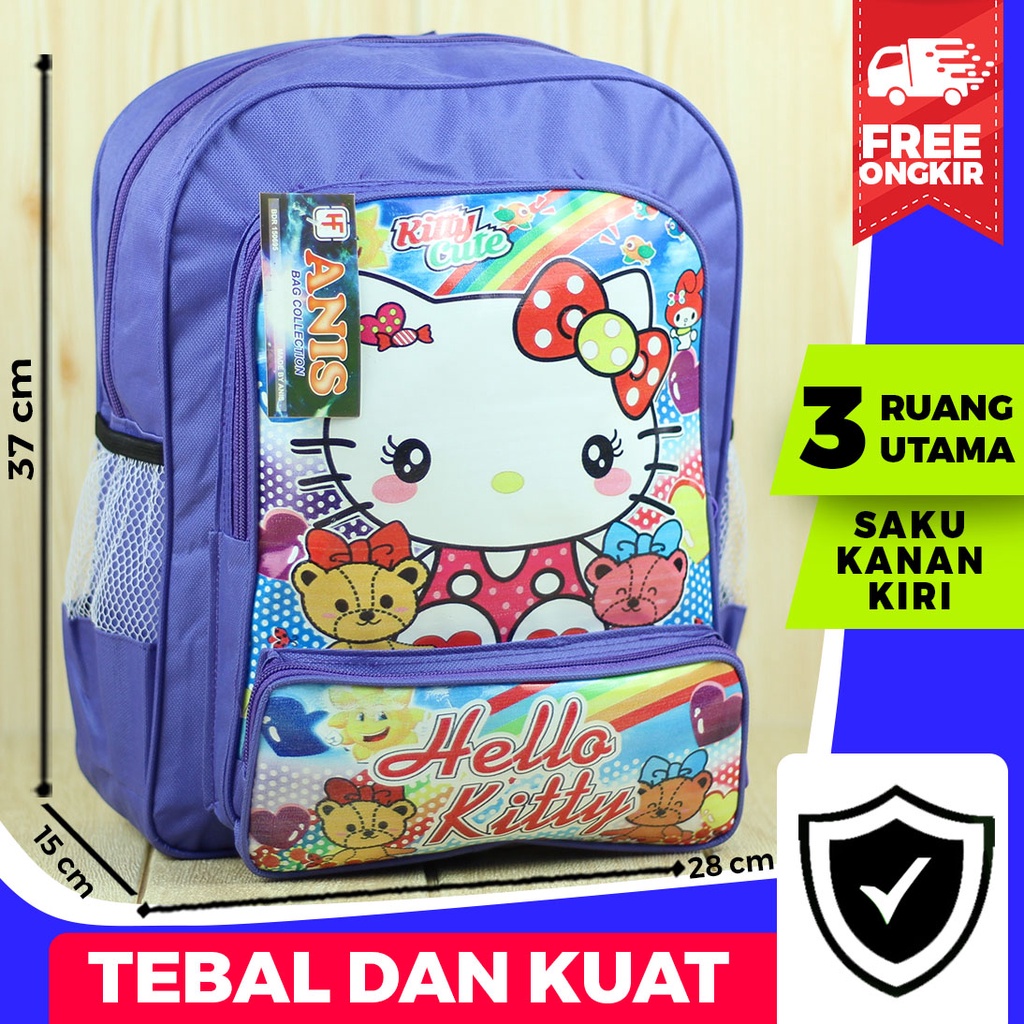 Tas Anak Cewek Sekolah PAUD TK SD Gambar Kartun Hello Kitty Lucu Murah Terbaru Casual Backpack Anak