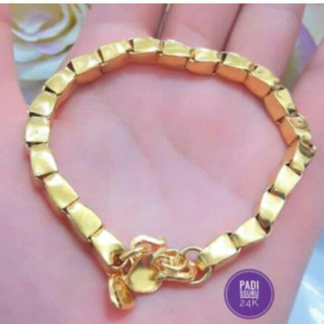 gelang tangan Padi lapis emas 24K