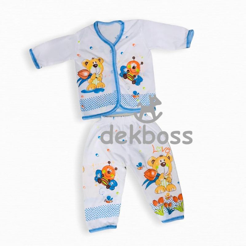 Setelan bayi panjang newborn murah motif polos baju celana bayi baru lahir lengan panjang piyama bayi perempuan laki laki 6 12 bulan