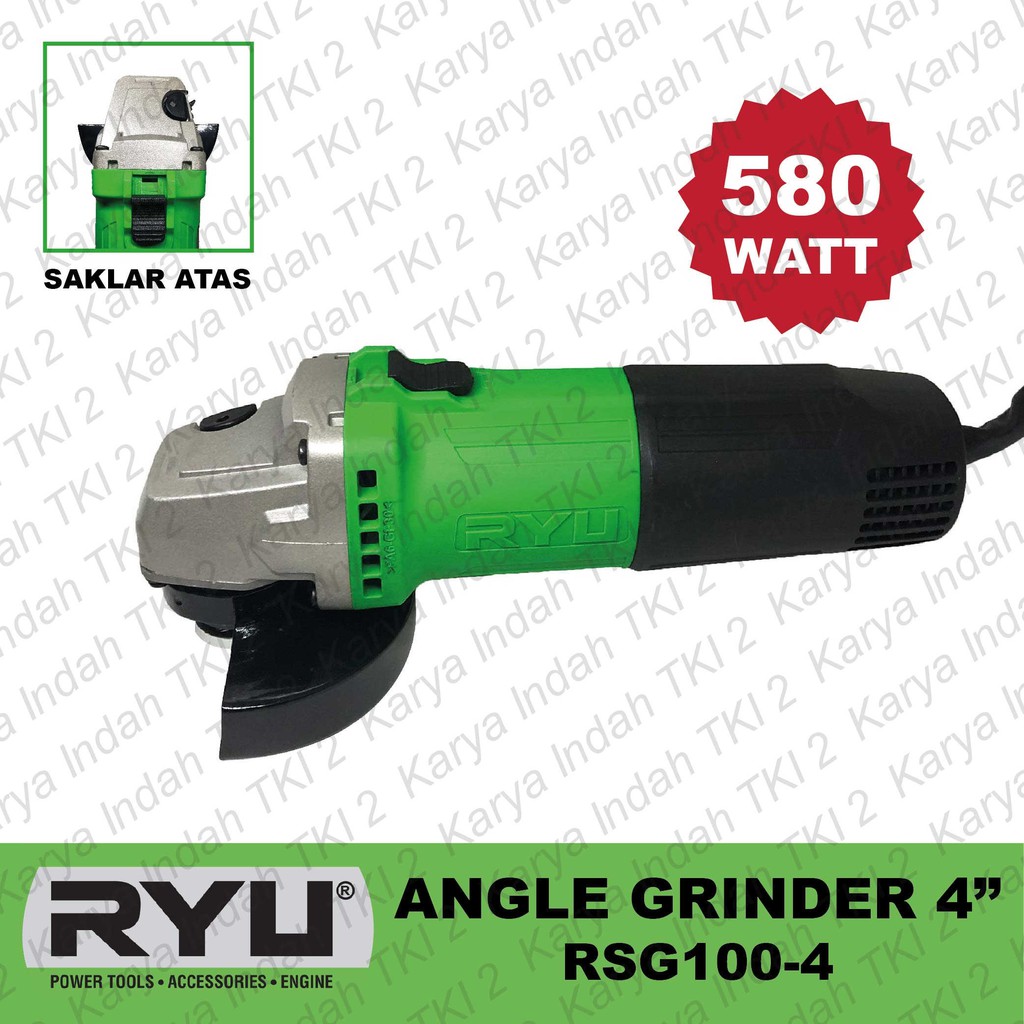 Mesin Gerinda Tangan RYU RSG100-4 Angle Grinder 4" Saklar Atas RSG 100 4