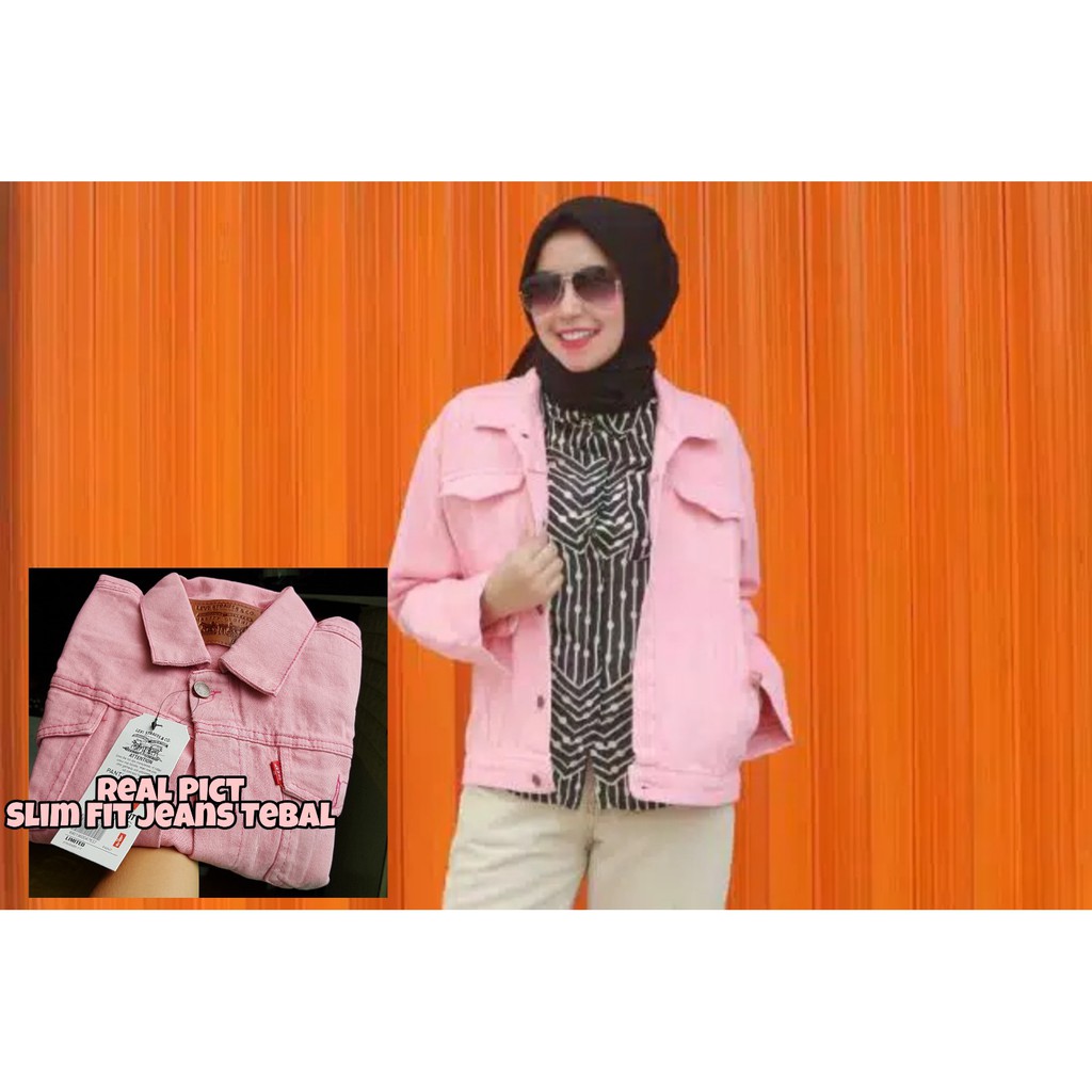 Jaket Jeans Denim Premium Wanita All Size - Crop - Army