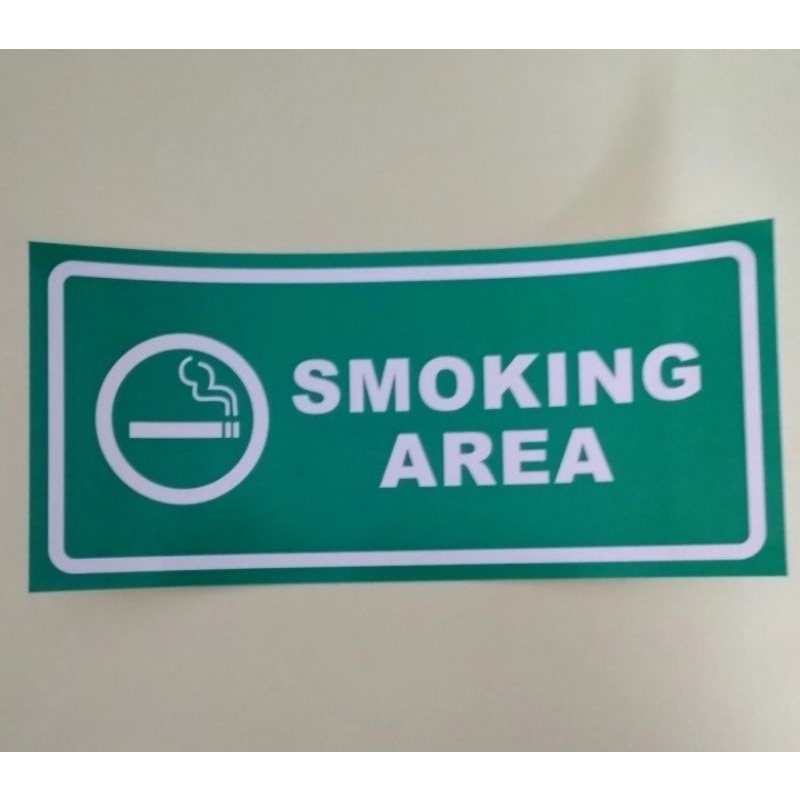 

stiker vinyl 10x23cm SMOKING AREA sign rambu k3