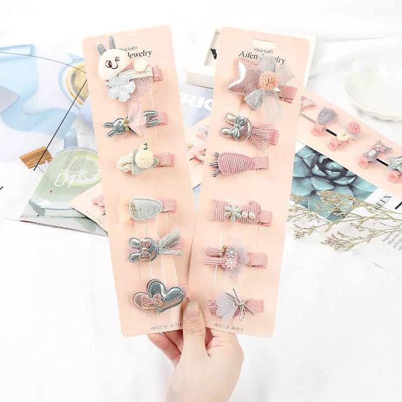 (pimenova) 6Pcs Girls Hairpins, Kids Cute Side Sweet Hairclip ,Children Hair Clip, Children Hairpins