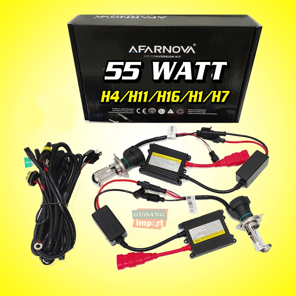 LAMPU HID MOBIL H4 H7 H1 H11 55 WATT 6000K