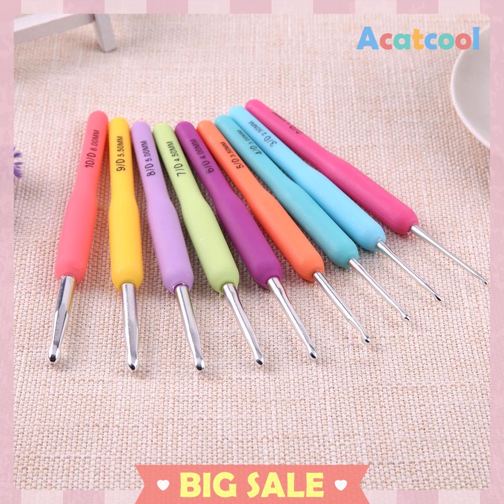 9pcs/set Weave Craft Crochet Hooks Yarn Knitting Needles Sewing Tool Kit