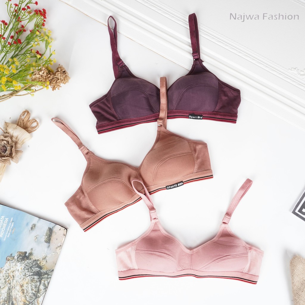 IL - Sport Bra Wanita Remaja Cup Kecil Tanpa Kawat dan Busa May Bra