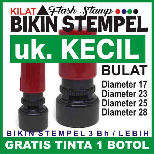 Bikin Stempel Flash Warna Otomatis Ukuran Kecil Bulat