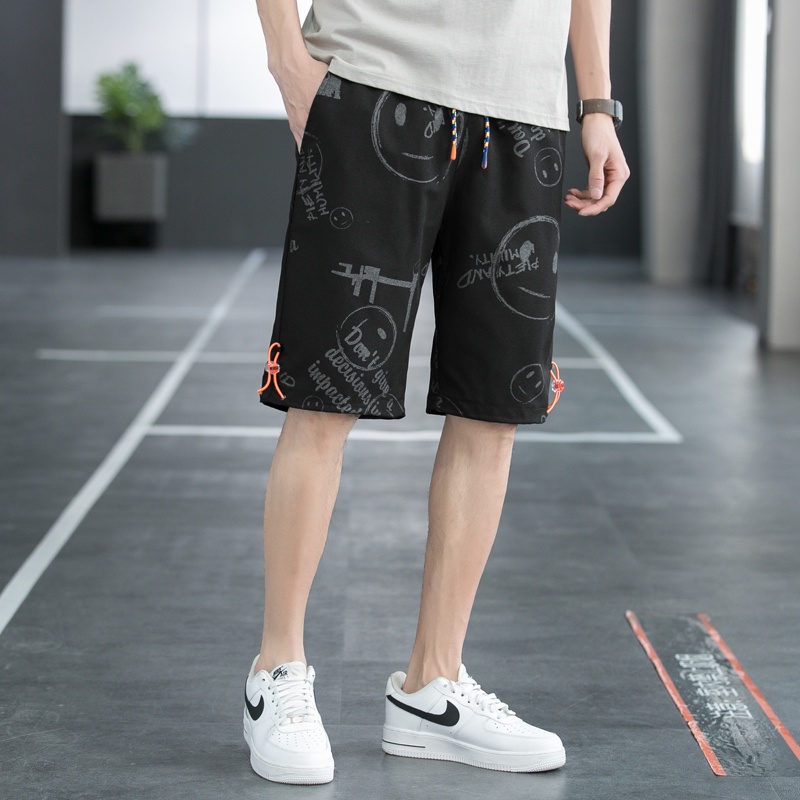 Celana Pendek Pria Pencetakan gradien Sport Casual Olahraga Santai Sporty Fashion Shorts