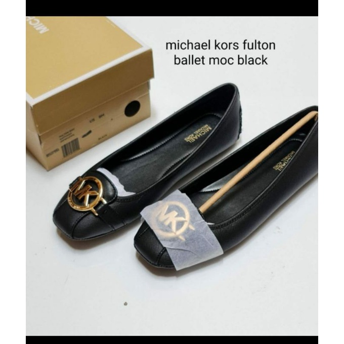 Sepatu Michael Kors original- MK fulton moc flat black