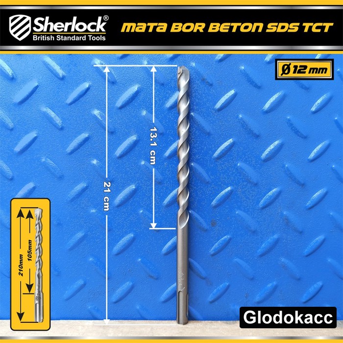 Mata Bor Beton SDS Material TCT / Sherlock Panjang 210 mm x Diameter 12 mm