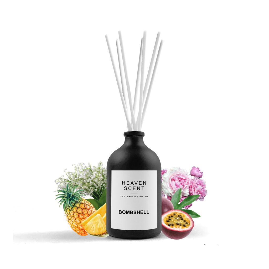 HEAVEN SCENT Luxury Reed Diffuser 100ml - Pengharum Ruangan Aromaterapi Inspired by Fragrances-Bombshell