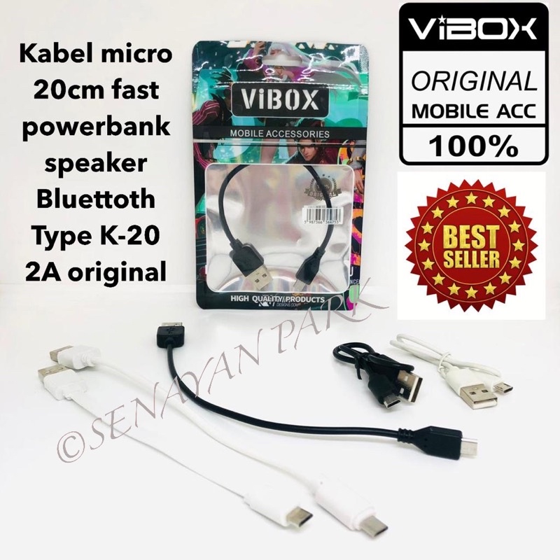 KABEL MICRO 20CM TYPE K-20 POWERBANK SPEAKER KABEL CHARGER POWERBANK SPEAKER 20CM