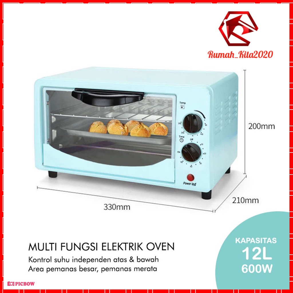 COD Oven Listrik MIni Microwave 12L Multifunction low watt 800 Watt Simple Oven Listrik Pemanggang Penghangat Makanan Daging Kue Bolu Sosis BBQ Serbaguna Electric 12L oven listrik low watt 12 L-800 Watt