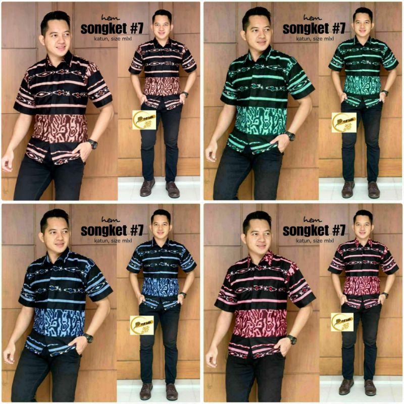 Risna Batik HRB026 Kenongo Hem Kemeja Batik Pria Lengan Pendek Katun