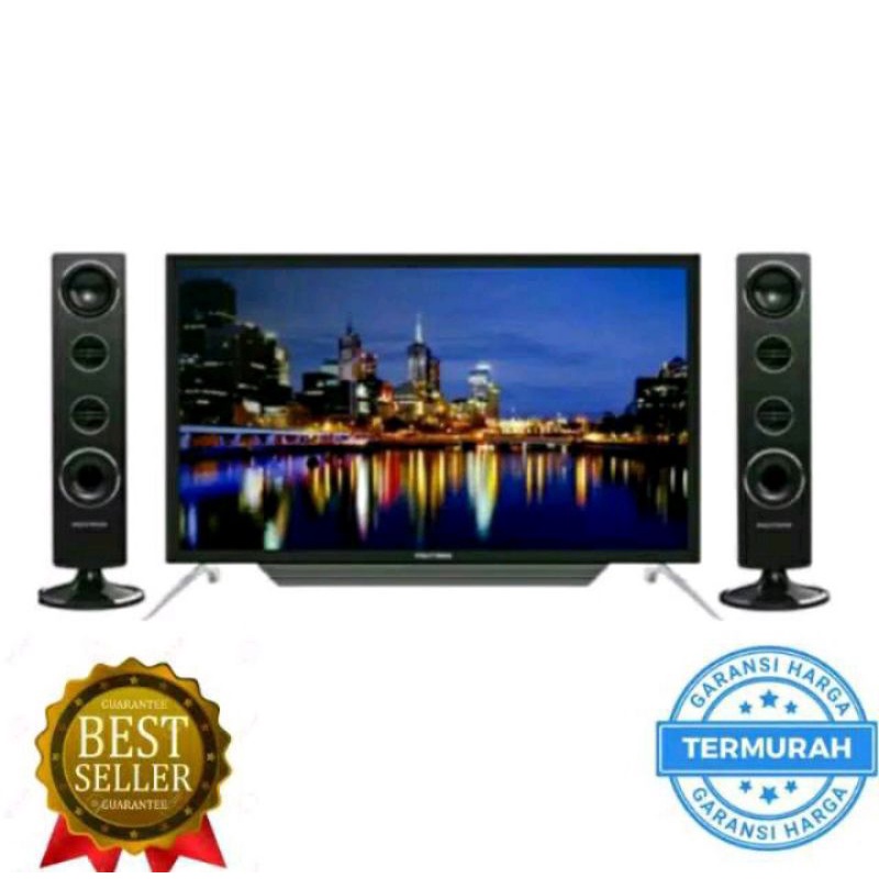 TV LED POLYTRON 32 INCH+ SPEAKER TOWER PLD 32TV1555 DIGITAL TV DVB-T2,EWS #MURAH (KHUSUS BANDUNG DAN