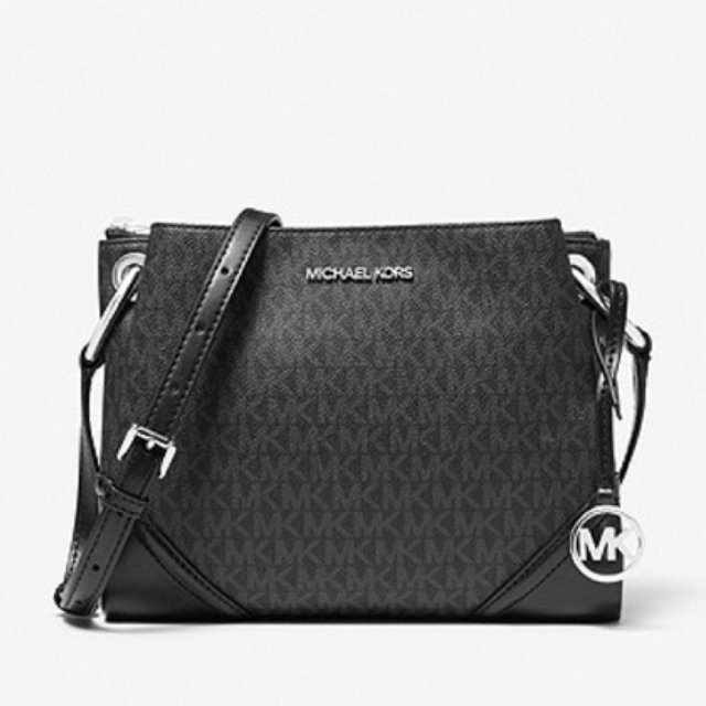 MICHAEL KORS Nicole Large Logo Crossbody Bag MK Black