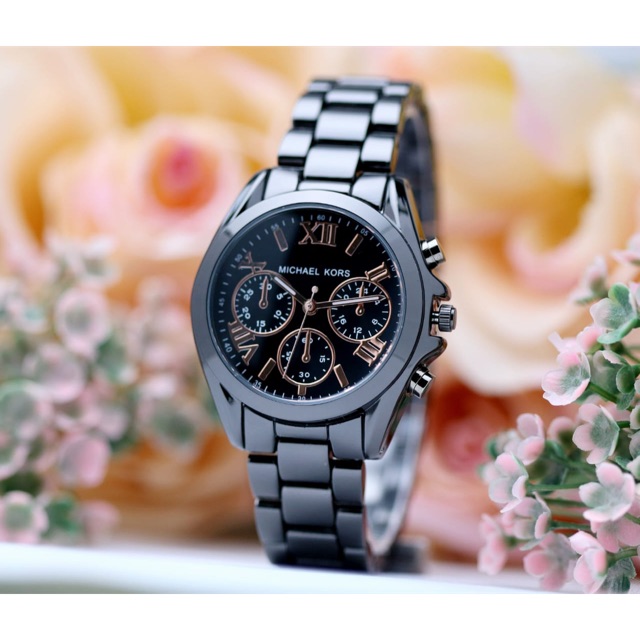 Jam Tangan Wanita MK tali rantai hitam