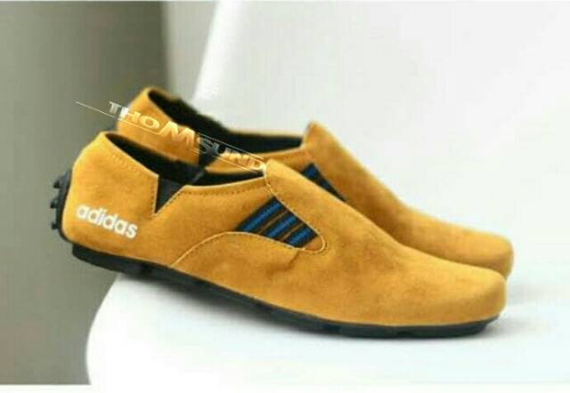 Promoo !!!! Sepatu slip on pria adidas casual slop formal kerja kantor kulit asli santai kuliah 4.5