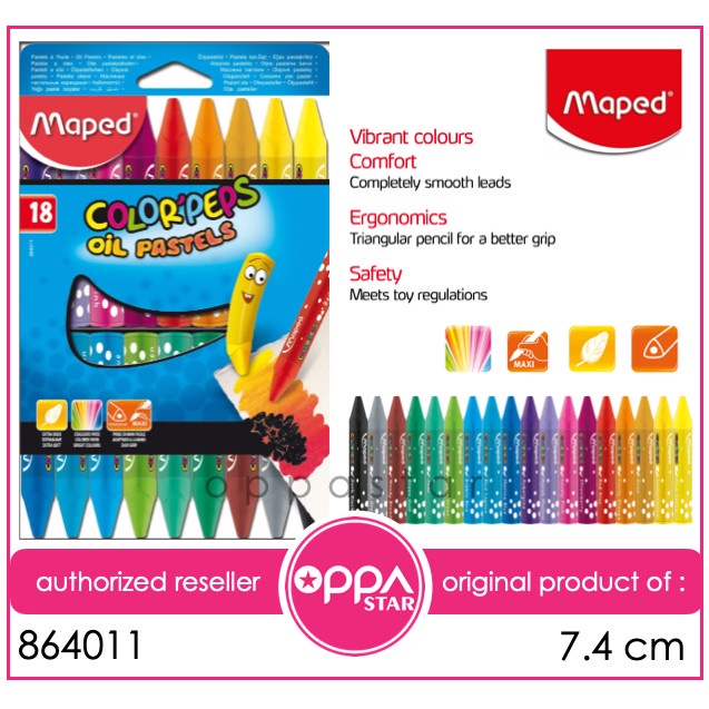 

Mantap Crayon Oil Pastel Maped Color Peps Set 18 864011 Gilaa!!!