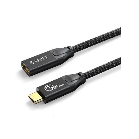 Usb-c thunderbolt male to type-c 3.2 female cable orico 100cm 1m 1 meter extension gold sync data charge 20Gbps 4k 60hz pd 100w 5A CY32-10