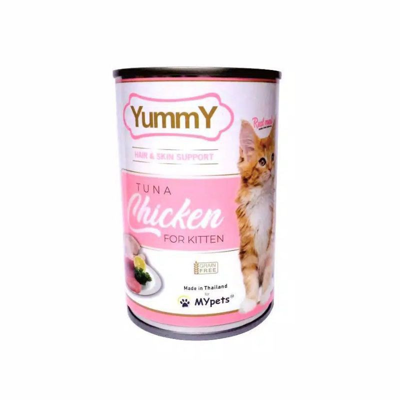 Makanan Kucing Yummy Kaleng 400gr Kitten Tuna Salmon/ Shrimp/ Chicken/ Adult Red / Wet Cat Food