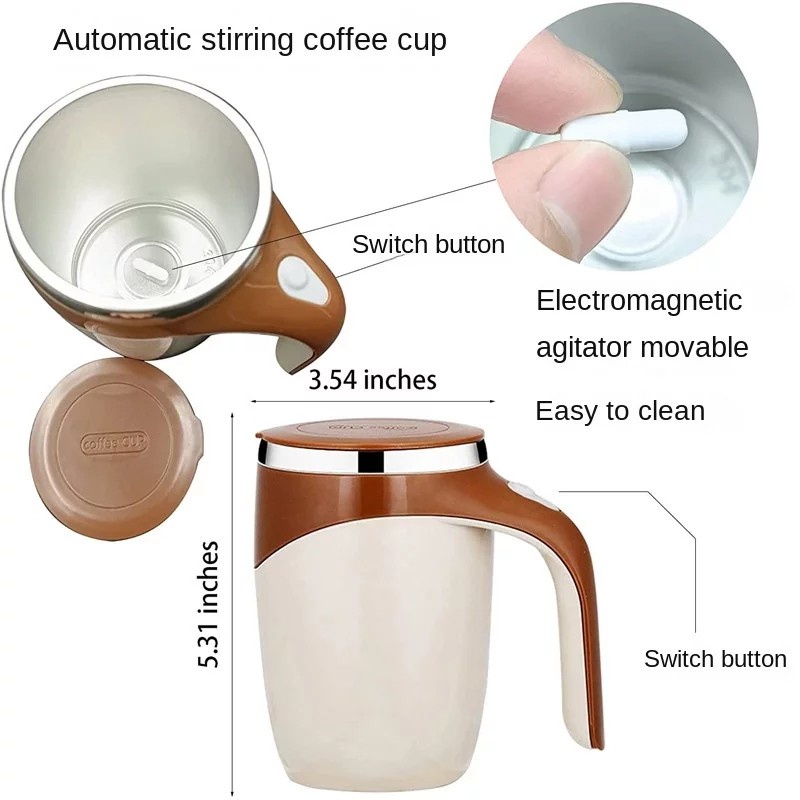 Gelas Aduk Otomatis Automatic Self-Stirring Mug 380 ml