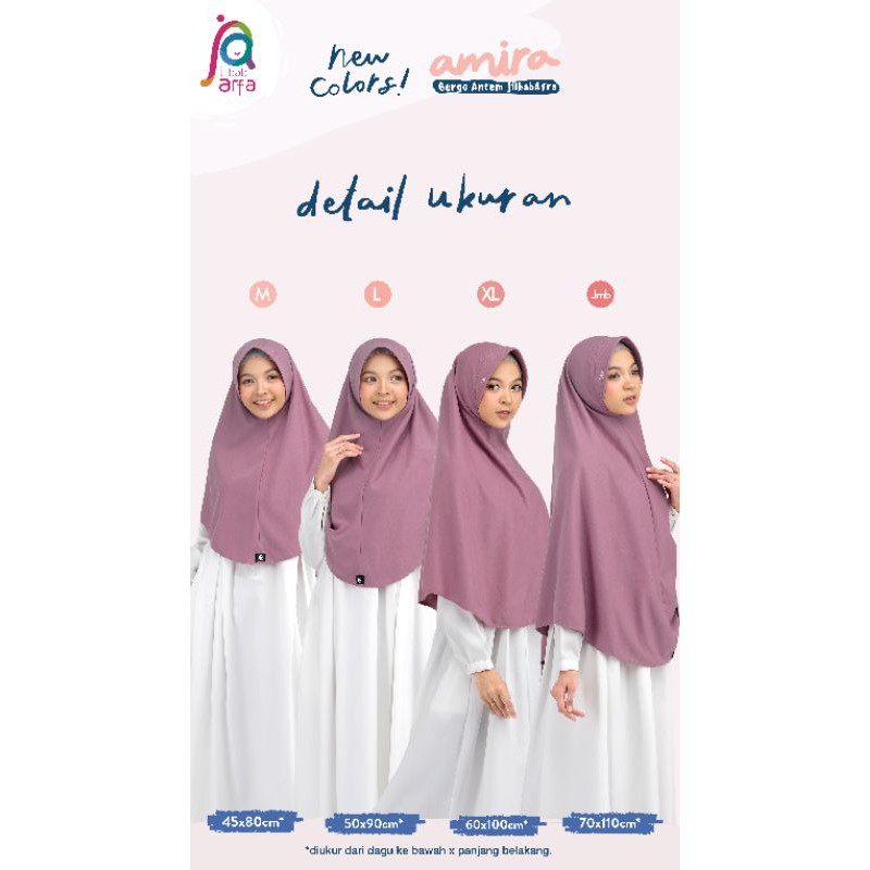 Amira SIZE L Jilbab Instan Ped Antem Bahan Kaos  Ori Jilbab Arfa ex Afra-5