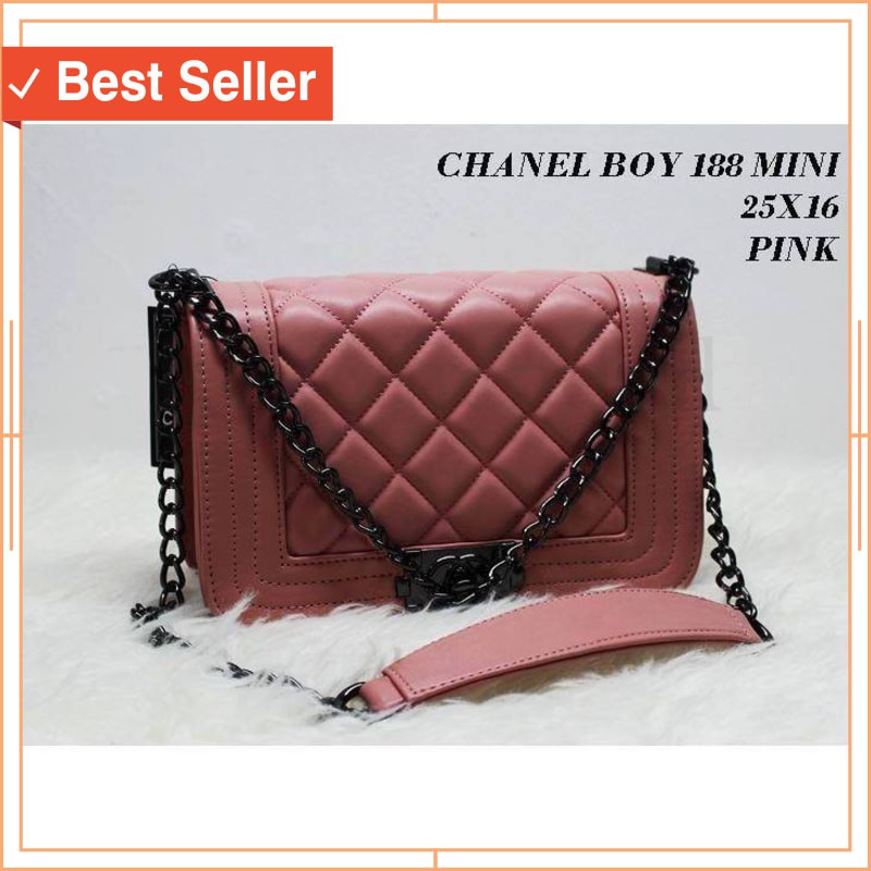 TAS WANITA TRAVELLING MURAH CANTIK UNIK ORI / CHANEL BOY CAVIAR MEDIUM
