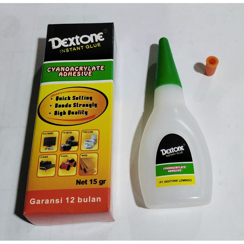 

Lem Dextone Instant Glue Bottle 15 Gram ( Cyanoacrylate Adhesive )