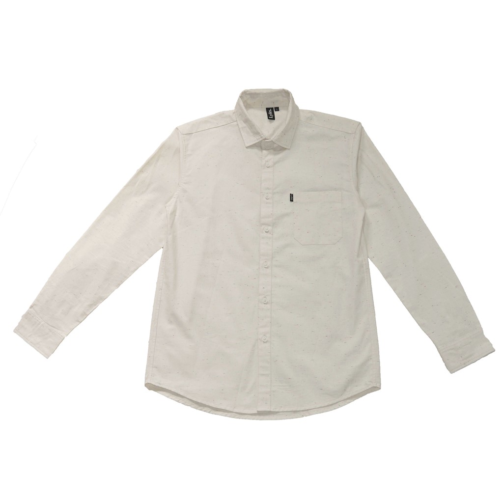 Kemeja Pria Putih Tulang Motif Rainbow Slimfit