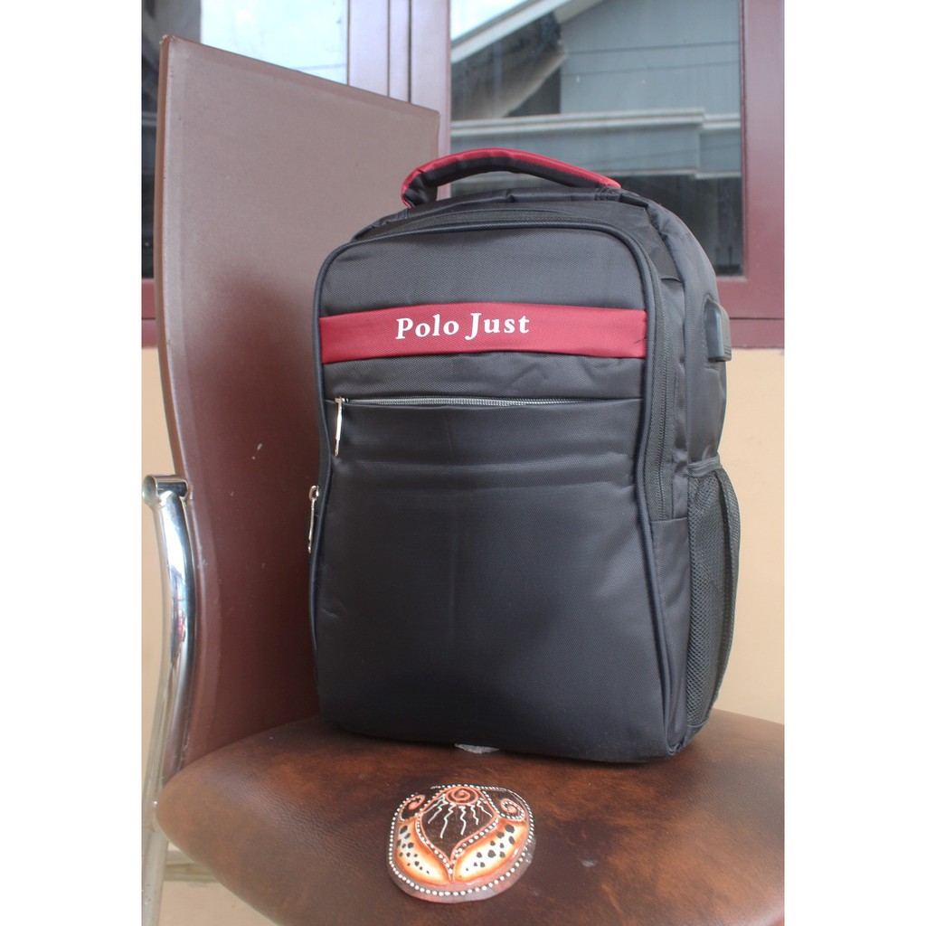 Tas Backpack Ransel Laptop Tas Sekolah Tas Kerja Tas laptop Ransel Sekolah Pria Polo JUST