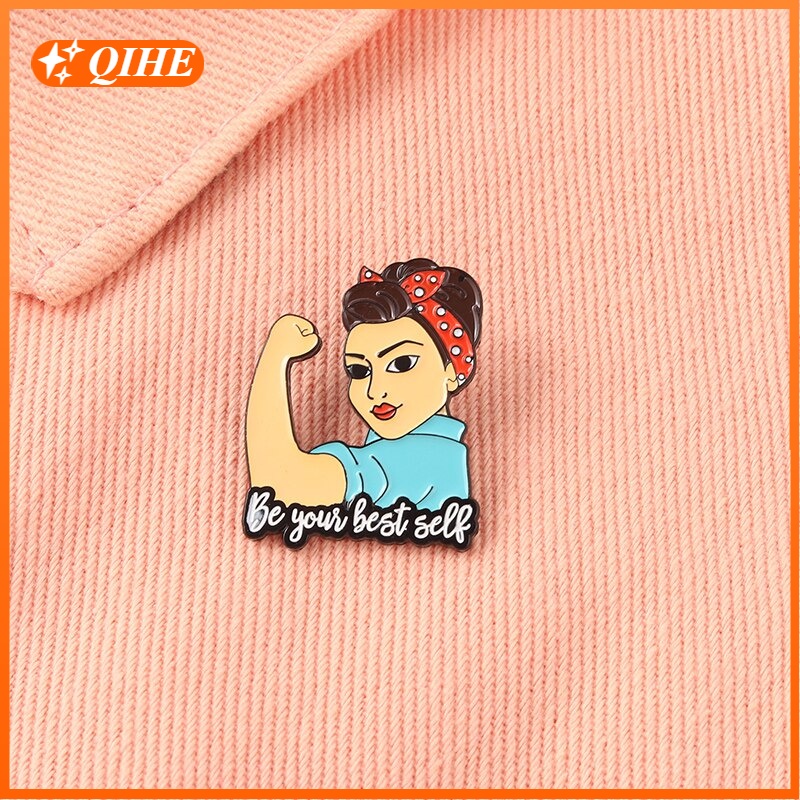 Be Your Best Self Enamel Pin Women Powers Brooch Clothes Lapel Badges Cap Bag Creative Feminism Jewelry Gift for Friends