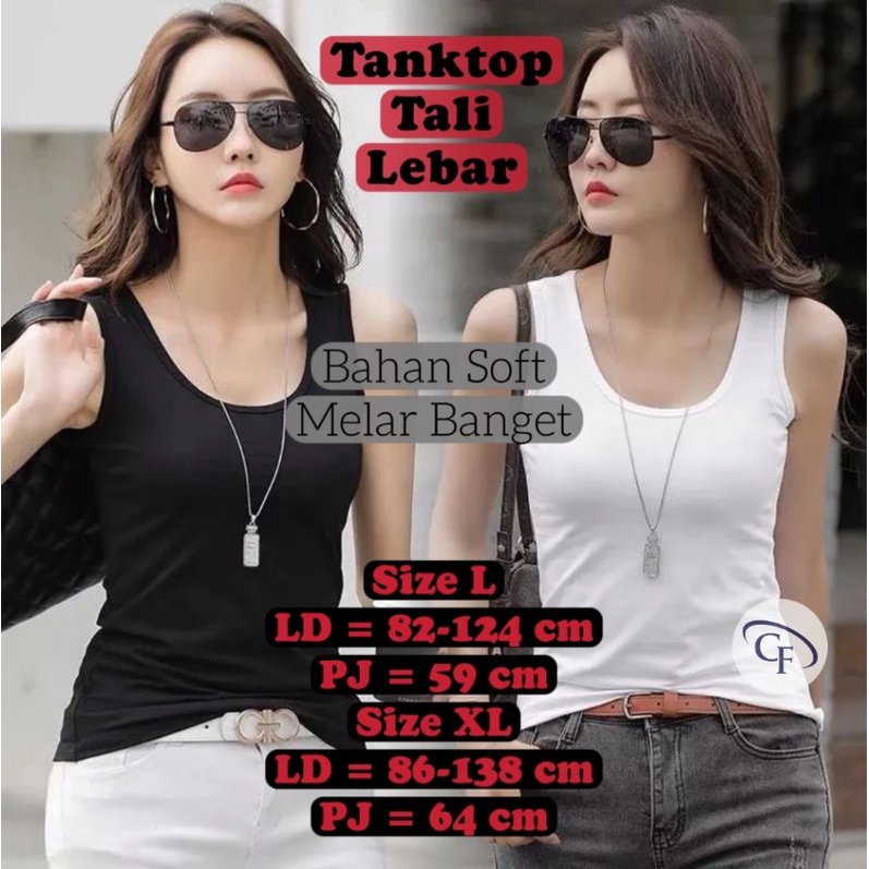 Singlet Wanita Soft dan Tanktop Wanita Tali Lebar