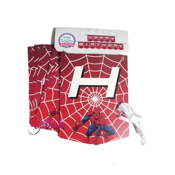 Banner Happy Birthday Karakter Spiderman/Banner Ulang Tahun