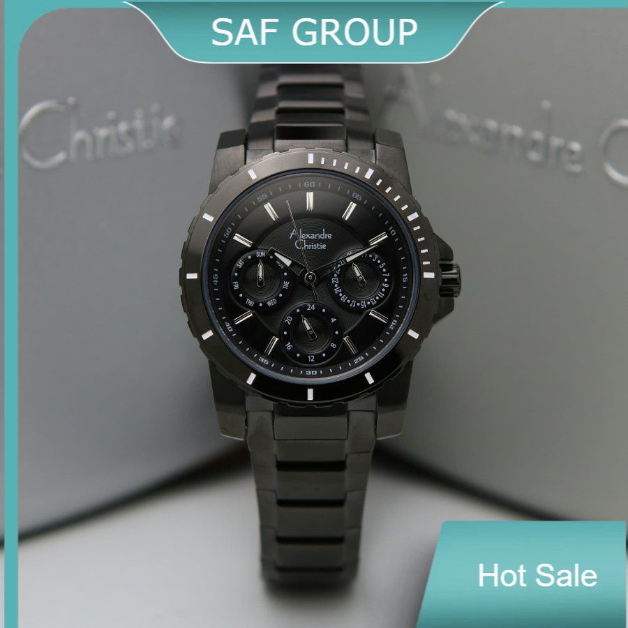 JAM TANGAN WANITA ALEXANDRE CHRISTIE AC 6141 / AC6141 FULL BLACK ORIGINAL by plp