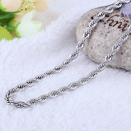 Hu Hu Hu Hu Hu Alat Bantu Pasang Kacamata♡ Kalung Rantai Sterling Silver 925 Model Twist Untuk Pria Dan Wanita