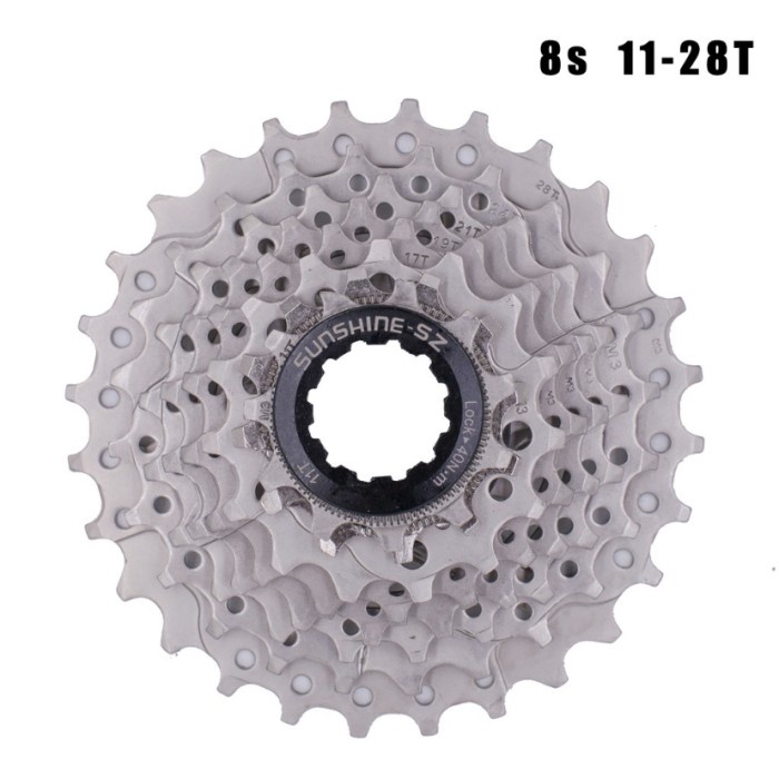 Sprocket Sunshine 8 speed 11-28T sprocket gear cassete Silver