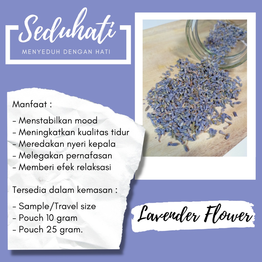 

Seduhati Teh Bunga Lavender/ Lavender Flower Tea / Teh Bunga Herbal - Tea Tube/ Hampers/Hadiah Unik