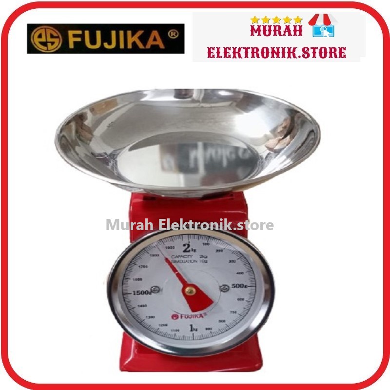 FUJIKA Timbangan Besi Mini 2KG Kue Analog Merah Kecil Imut Dapur Free Bubble