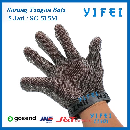 Sarung Tangan Baja 5 Jari SG515M YIFEI-11401/chain protective gloves