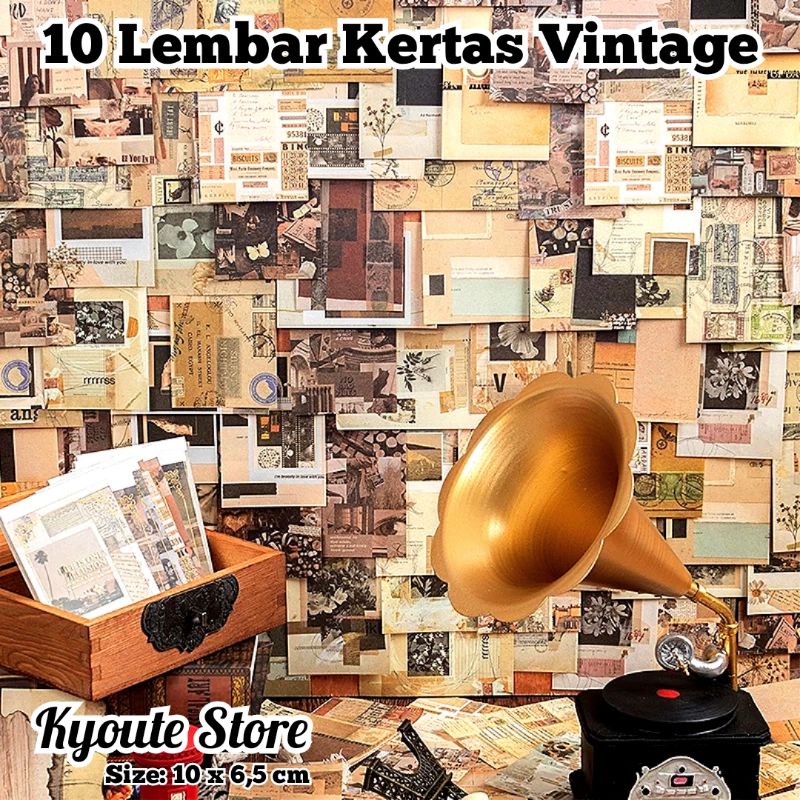 

10 Lembar Kertas Dekorasi Scrapbook Memories Frame Vintage Retro Style Bullet Journal Diary Planner Decoration